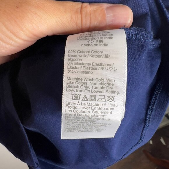 J.Crew $45 Cap-sleeve stretch cotton-blend squareneck tank top Navy Sz XS CG020 - Picture 5 of 6